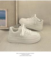 Nuevas Zapatillas De Deporte Para Mujer 2024 Cuero PU Blanco Transpirables Zapatos De Plataforma Planos Para Caminar Y Correr - details 10