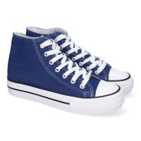Zapatillas botas cordones mujer I Zapatillas deportivas mujer I Zapatillas Sneakers Mujer I azul I Bambas I Bamba abotinada con cordones para mujer - details 0