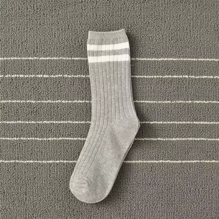 Calcetines De Algodón Para Mujer Estilo Retro Coreano Japonés Clásicos Con Rayas De College Street Calcetines Largos De Media Caña Regalo Para Niñas - 1