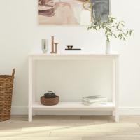 vidaXL Mesa consola de madera maciza de pino blanco 110x40x80 cm - details 0