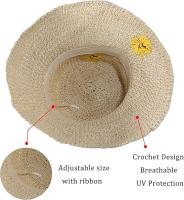 Sombrero de Sol flexible de Ala Ancha para Mujer, Sombrero de paja plegable de Verano, sombreros de Playa - details 3