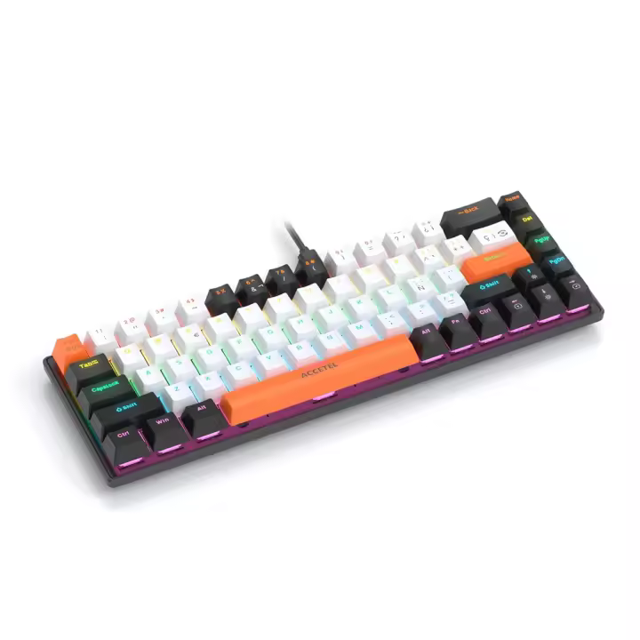 Teclado Mecánico PCT570CBO - Retroiluminación RGB, USB-C - ACCETEL - 1