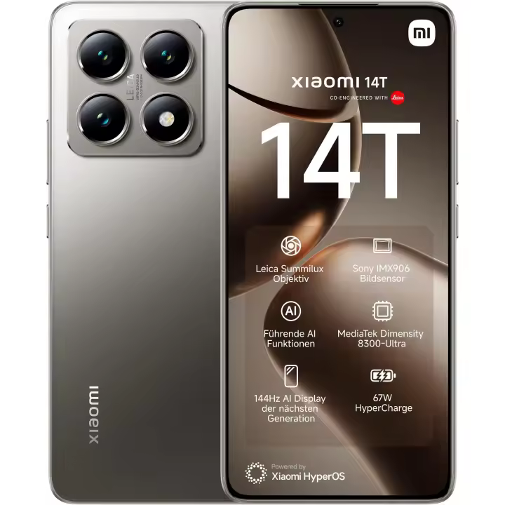 Xiaomi 14T –  12+256GB móvil Lentes Leica Summilux, MediaTek Dimensity 8300 Ultra, Pantalla AMOLED de 6,67'' 144Hz, HyperCharge 67W  (Versión ES) - 1