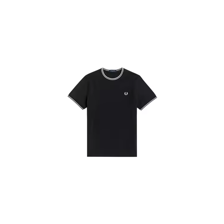 CAMISETA CON RIBETE CON DOS FRANJAS - 1