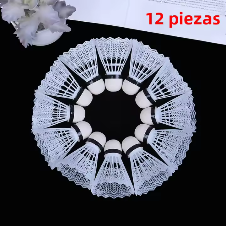 12Pcs Palomas De Badminton De Plástico Ligero Para Práctica Portátil Entrenamiento Juguete Para Niños Material De Cabeza Poliéster - 1