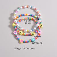 Juego De 3 Piezas De Pulseras Para Mujer Estilo Bohemio Con Perlas Sonrientes Y Cuentas De Arroz Coloridas Adornos De Moda Sin Metal - details 1