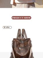 Mochila Vertical de Pu para mujer, bolso cruzado de viaje de gran capacidad, tendencia informal - details 22
