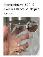 Botella De Vidrio Borosilicato De Alta Calidad 401-500ml a Prueba De Fugas Para Viaje Y Uso Doméstico Escala En La Botella Contenedor De Fluidos Para Café Y Vino - details 5