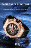 Reloj LIGE De Lujo Para Hombre Cronógrafo Resistente Al Agua Con Manos Luminosas Reloj Deportivo De Cuarzo Con Fecha Y Display Sin Números Material De Correa De Silicona - details 3