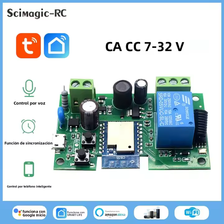 Interruptor Inteligente De Puerta De Garage Con WiFi Controla Tu Puerta De Garage Y Portón Sliding Con Alexa Google Home SmartLife Tuya APP Remote Control - 1