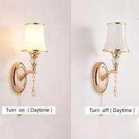 Lámpara De Pared De Vidrio Moderna Con Interruptor De Hilo Para Decoración De Sala De Estar Y Dormitorio Soporte E14 Luz LED Para Interiores - details 6