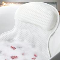 Almohada de baño de spa de lujo con tecnología de malla de aire 4D, hipoalergénica, ventosa antideslizante, soporte para cuello y espalda, secado rápido, lavable a máquina, accesorio de baño relajante de regalo - details 5