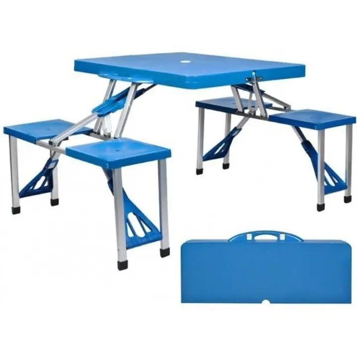 MESA RECTANGULAR NEIGETTE CON 4 CADENAS AZUL JUGUETES ACTIDADES HABLA LA PRIMERA FANCIA. - 1