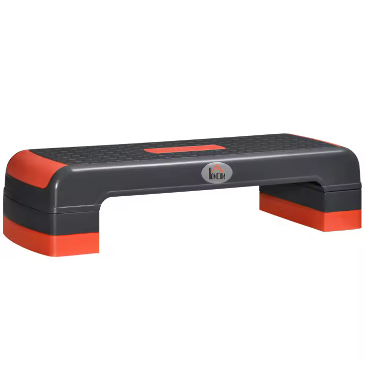 HOMCOM Step de Aeróbic Plataforma Step para Fitness con Altura Ajustable de 10/15/20 cm Tabla de Ejercicio en Casa Gimnasio Oficina Carga 150 kg 78x28x20 cm - 1