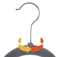Ruhhy, Perchas de Terciopelo Antideslizantes Set 20 Unidades | Color Gris con Gancho Metálico Giratorio 360° | Diseño Delgado para Ahorrar Espacio | Soporte para Bufandas, Cinturones y Corbatas - details 1