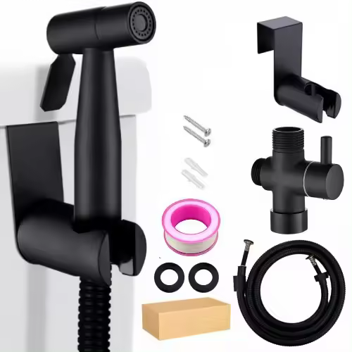 ZC Pulverizador de Inodoro de bidé de mano de Nueva Versión, juego de rociador de bidé de Baño de Maple inoxidable Premium - 1