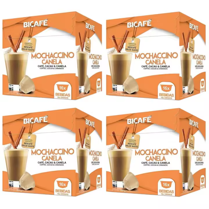 Mocachino con canela Bicafé 4 cajas de 16 cápsulas compatibles con Dolce Gusto 5601929002417 - 1