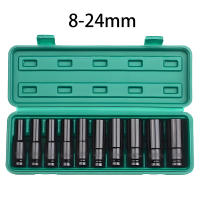 Juego De 10 Piezas De Rodilleras De 6 Puntos 1/2 Pulgada Tamaños Métricos De 8 a 24 Mm Acero Carbono Caja De Almacenamiento Dura Para Mecánicos - details 8