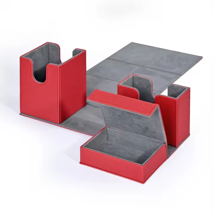 Caja De Naipes Con Caja De Dados Capacidad Para 200 Cartas Dobladas PU Cuero Caja De Colección Para Juegos De Naipes Magic - 1