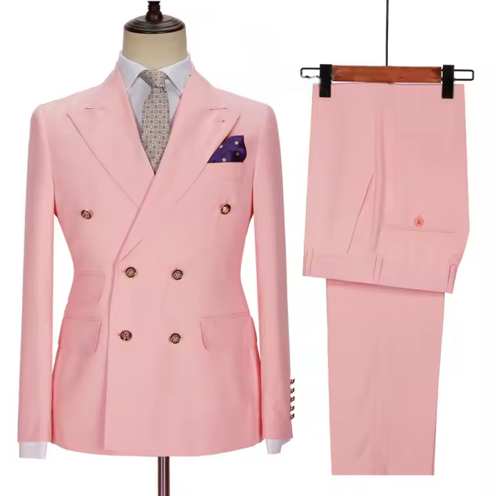 Traje Azul Oscuro Para Hombre Diseño De Moda Traje De Negocios Slim Fit Traje De Boda Traje De Tuxedo Doble Botón Para Fiesta - 1