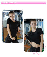 Top De Yoga Para Mujer 2023 Camiseta Deportiva De Secado Rápido Para Gimnasio Running Fitness Poliéster Spandex Manga Corta Transpirable Talla Verdadera - details 2
