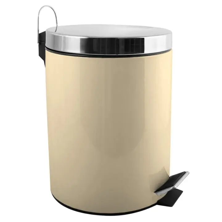 TIENDA EURASIA - Papelera de Baño con Pedal, 3L, Cubo Extraible, Acero Inoxidable, ø17x25 cm - 1