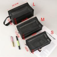Bolsa De Maquillaje Para Viaje Negra Con Malla Y Cierre De Cremallera Organizador De Cosméticos Para Mujeres Bolsa De Lavado De Artículos De Higiene Personal - details 1