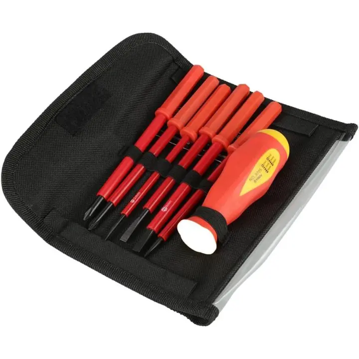 Juego de dethornilladores, 7 unids/set Aislado multi-función Cruz electricista deslizador conjunto SL3/SL4/SL5/SL6/PH1/PH2 - 1