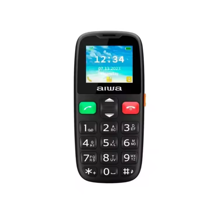 AIWA FPH-S100/2G  Móvil 1.8" Útil para Mayores, 32MB RAM + 32MB internos, Botón Emergencia, Negro - 1
