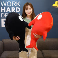 Juguete De Peluche Tiburón Negro Y Rojo 60/80cm Orcinus Orca Ballena Asesina Grande Regalo De Cumpleaños Para Niños Animal Maridojunto - details 2