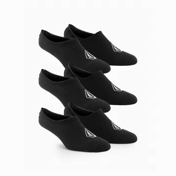 CALCETIN VOLCOM STONES NO SHOW 3 PACK BLACK & WHITE - D6302005     / Sabas Shop - 1