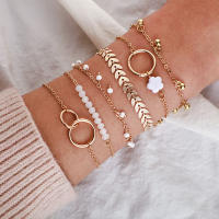 Juego De 6 Pulseras Plegables De Diseño Geométrico Y Borla Ajustable Bohemia Para Mujer Accesorio Elegante Para Todo Día Y Occasiones Especiales - details 0