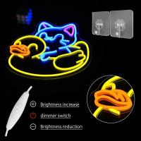 Luz Neón LED De Gato Para Decoración De Pared Luz Neón De Animal USB Para Dormitorio Tienda De Mascotas Tienda De Zoo Casa Del Gato - details 4