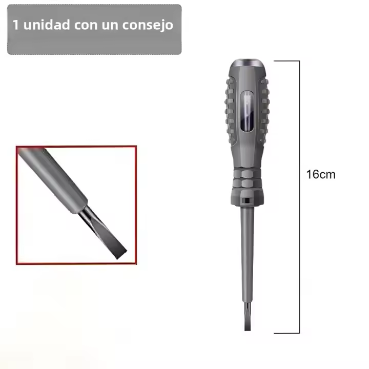 Bolígrafo De Prueba De Voltaje Inteligente AC Inducción No Contacto Voltímetro Detector De Energía Herramienta Eléctrica Con Indicador De Destornillador - 1