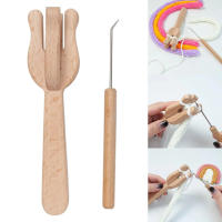 Kit De Herramientas De Tejido Arco De Madera Y Aguja Para Tejer Anciano Cordon Tool De Lucet Madera Para Manualidades Y Tecnicas De Tejido - details 0