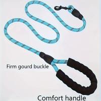 Correa Reflectante Para Perros Con Manija Padded Cómoda - Doble Fuerte Correa De Tracción Para Perros Fuertes - Enhance Seguridad Y Contraste - details 1