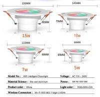 Lámpara De Techo Inteligente Tuya WiFi ZigBee LED Downlight RGB 5W 7W 10W 15W Dimmable Control Remoto APP Para Dormitorio - details 4