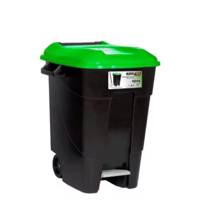 Contenedor residuos con pedal 100l. disponible en varios acabados. acabado verde - 1