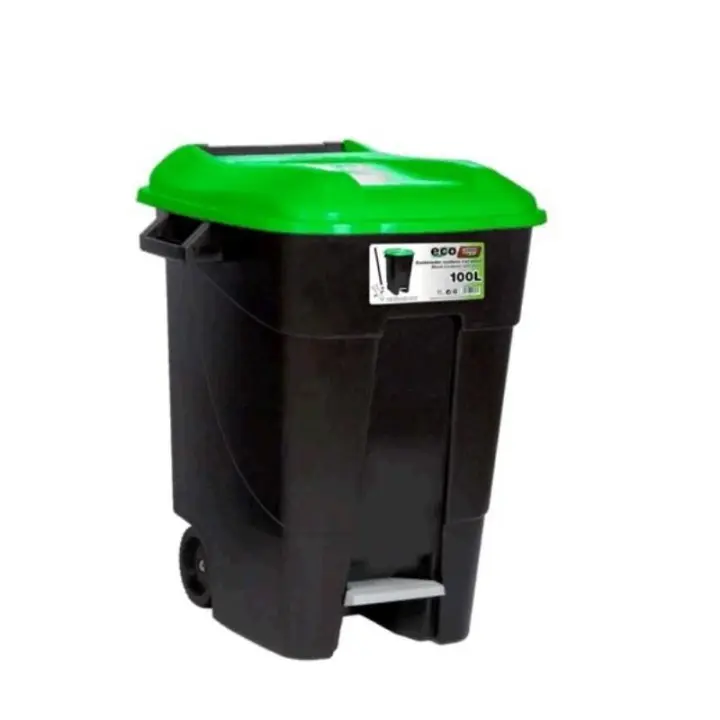 Contenedor residuos con pedal 100l. disponible en varios acabados. acabado verde - 1