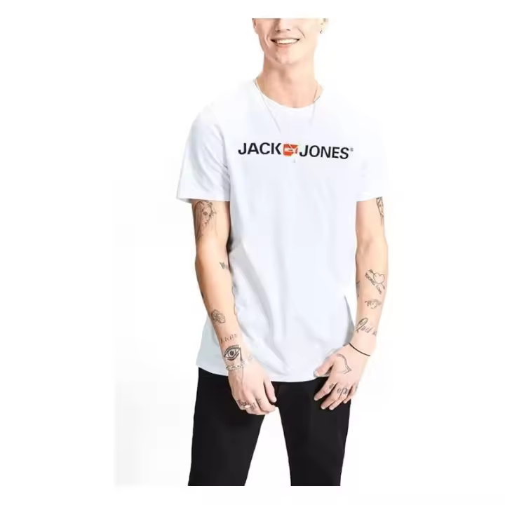 Jack&Jones - Camiseta para Hombre - Logo Central - Blanco - 1