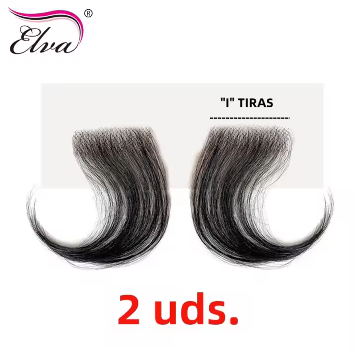 4Pcs Elva HD Lace Baby Hair Strips Textura Rizada Cabello Humano Para Mujer Línea De Pelo Suizo Faja De Cabello Infantil - 1