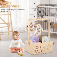 Caja De Baño Para Bebé De Madera Con Manija Cesta De Almacenamiento Multifuncional Para Niños Y Niñas Regalo Práctico Para Padres Nuevos - details 5