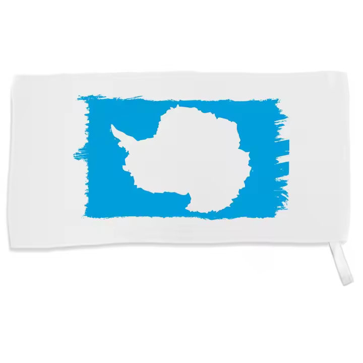 MERCHANDMANIA TOALLA PEQUEÑA ABSORBENTE bandera antártida gobierno del tratado antártico suave personalizada con cinta elastica - 1