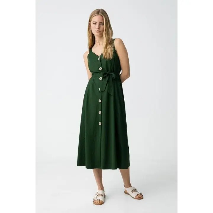 Marcas Mujer Ropa Tiffosi Tiffosi mujer Vestidos y monos ÚLTIMAS TALLAS CON DESCUENTOS Talla L con descuento REBAJAS Y OUTLET REBAJAS Y OUTLET MUJER OUTLET Vestidos y monos  Vestido tiras -Tiffosi-Shara_5 verde - 1