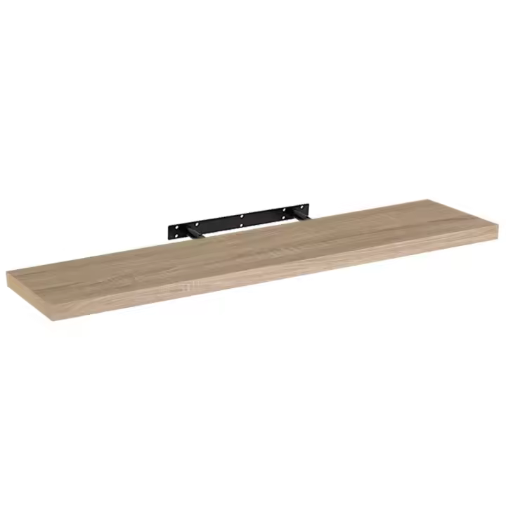 Lola Home Estante de pared flotante de madera MDF en tono natural de 23x120 cm - 1