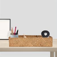 Cesta De Almacenamiento De Sisal 3 Compartimentos Caja De Almacenamiento Para Baño Organización De Papel Higiénico - details 6
