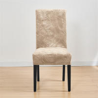 Cubierta De Silla De Velvet Suave 1/4pcs Para Banquete Y Hogar Anti Suciedad Elástica Con Diseño De Hojas Jacquard - details 5