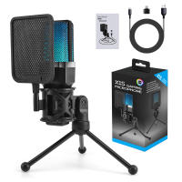 Micrófono Profesional Para Juegos De Computadora Condensador USB Para Streaming En Vivo Podcast Estudio Micrófono Karaoke Kit De Microfonos Para PC Y Portátil - details 37
