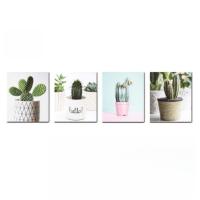 ARISE SHOP-Cuadro Impreso de lienzo"flor bañera inodoro",Lienzo decorativo con diseño de cactus,juego de 4 cuadros decoración baño,sala de estar,dormitorio,Lienzo decorativo para pared,25 x 30 x(2 cm de grosor) - details 2
