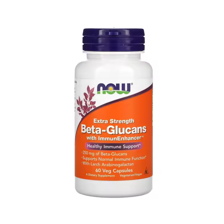 Beta glucanos, Con ImmunEnhancer 250 mg, 60 cápsulas vegetales de NOW Foods - 1